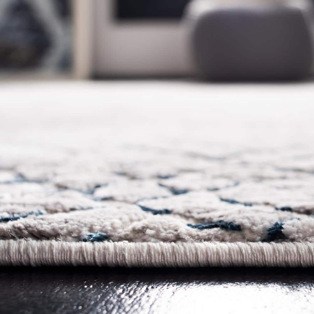 Amalfi 5'3" x 7'6" Gray and Navy Abstract Wool Rug