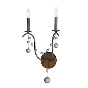 Formosa 12 in. 2-Light Black Wall Sconce