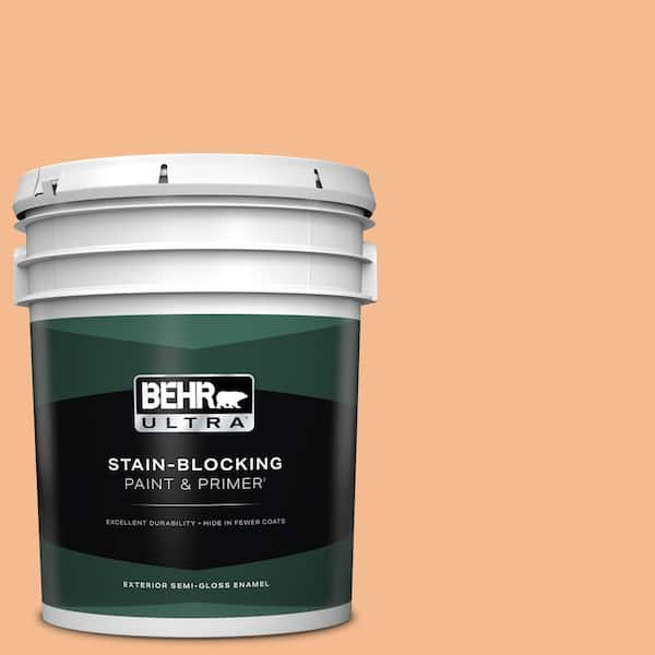 BEHR ULTRA 5 gal. #270D-4 Brandy Butter Semi-Gloss Enamel Exterior Paint & Primer