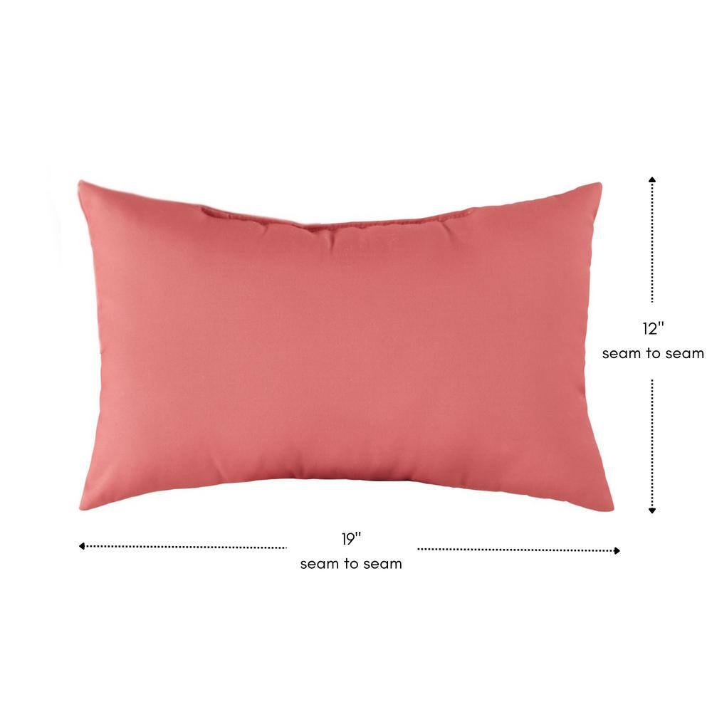Coral 19 x 12 Inch Outdoor Rectangle Throw Pillow Set