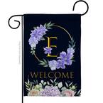 13 in. x 18.5 in. Welcome E Initial Floral Garden Flag 2-Sided Spring Decorative Vertical Flags
