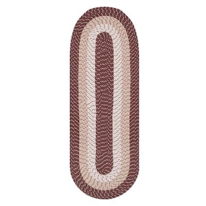 Country Stripe Braid Collection Brown Stripe 24" x 66" Runner 100% Polypropylene Reversible Area Rug