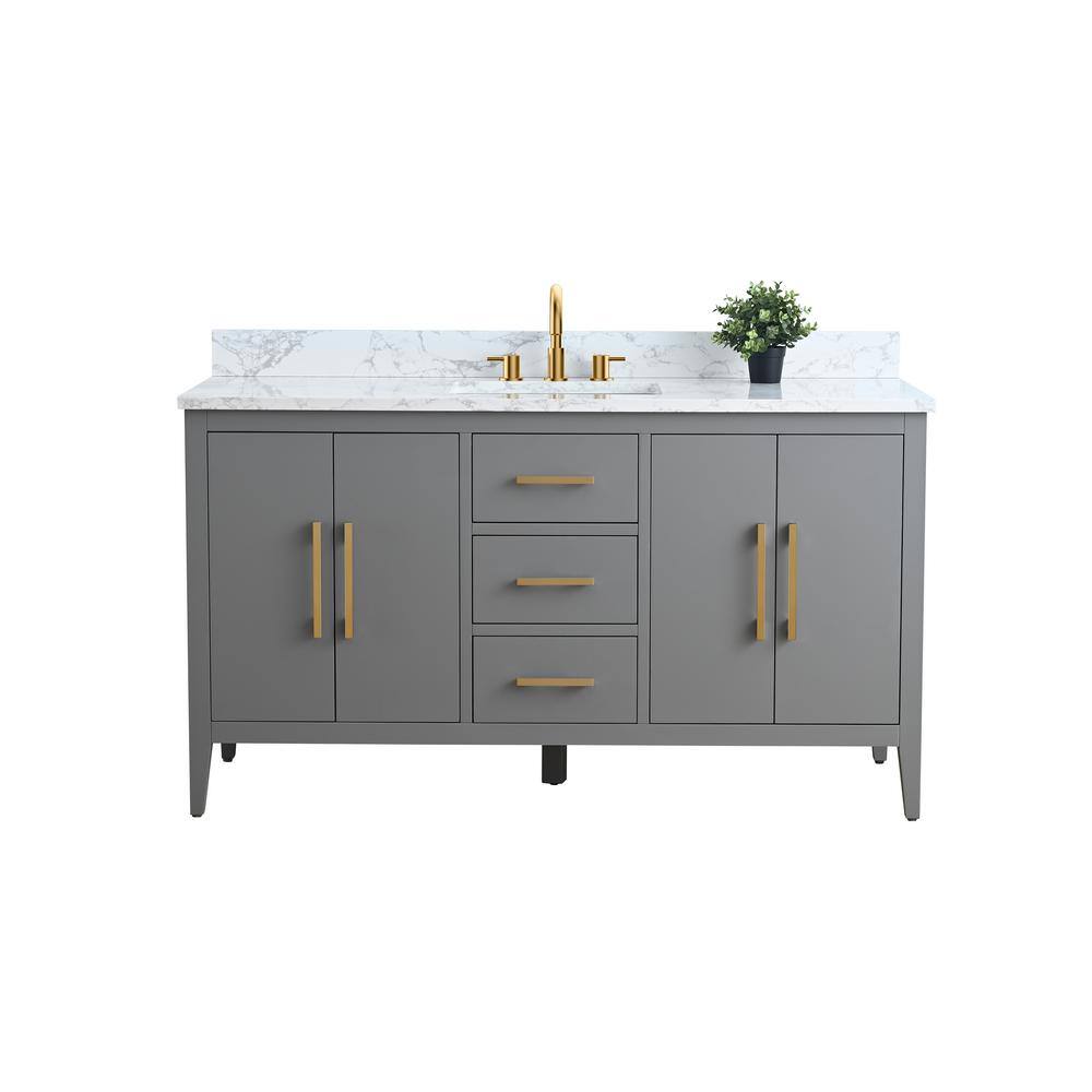 Vanity Art 60 in. W x 22 in. D x 34 in. H Single Sink Bathroom Vanity