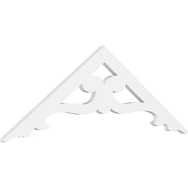 Ekena Millwork 1 in. x 48 in. x 16 in. (8/12) Pitch Brontes Gable Pediment Architectural Grade PVC Moulding