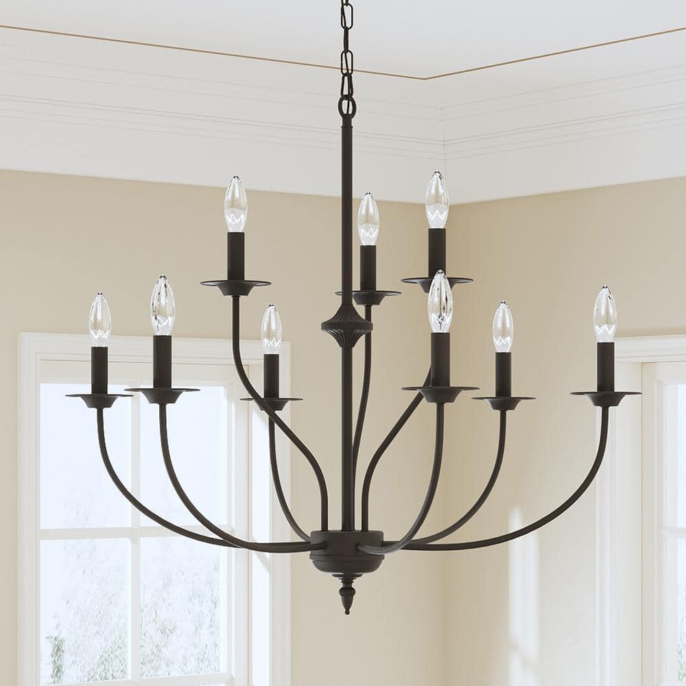 9-Light 43 in. Black Modern Candle Dimmable Chandeliers Dining Room Kitchen Ceiling Lights Foyer Bedroom Lighting price history on PriceWatchPro