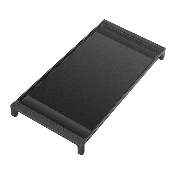 19.5 in. x 9 in. Black Cast Iron Griddle Plate Non-Stick Nitrided Coating for Gas Stove Center Cooktop