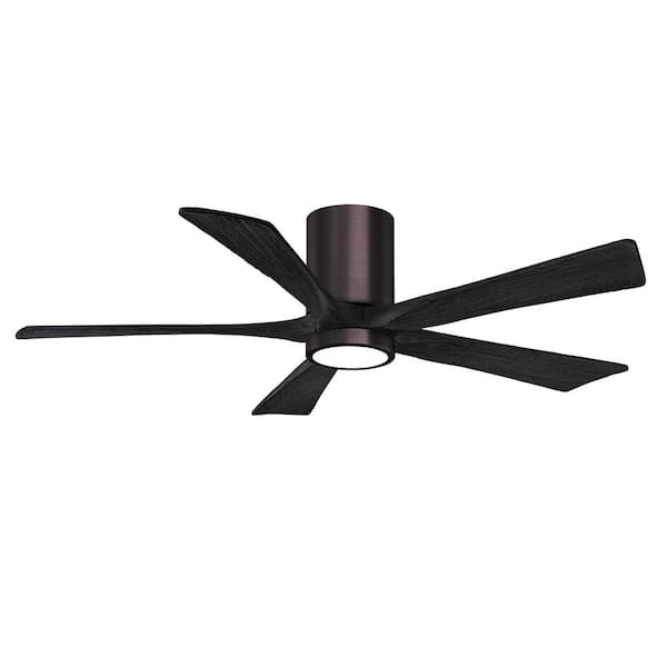 Unbranded Irene-5HLK 52 in. Integrated LED Indoor/Outdoor Brushed Bronze Ceiling Fan with Remote and Wall Control Included