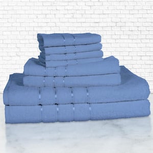 8-Piece Solid Cotton Bath Towel Set