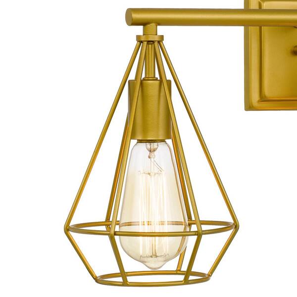 Worldwide Lighting Crusoe 25 5 In X 7 25 In X 10 75 In 3 Light Luxury Gold Vanity Light E025 021 The Home Depot