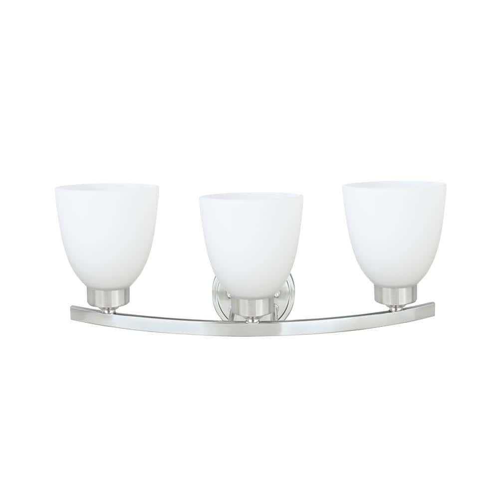 3-Light Satin Nickel Vanity Light with Frosted Glass Shade price history on PriceWatchPro