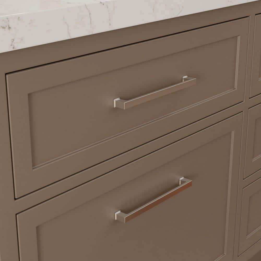 Chelsey 8-inch Polished Nickel Rectangular Bar Pull
