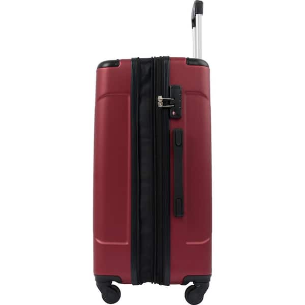 Hardside Carry-On Luggage Expandable Hand Carry Rolling Suitcase with  Spinning Wheels Built-In TSA Lock Red 