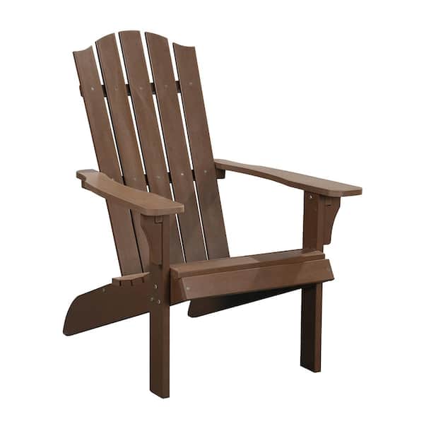 PolyTeak Element Brown Faux Wood Poly Adirondack Chair