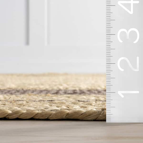 6 ft. x 9 ft. Dark Brown Cottage Oval Jute Oval Indoor/Outdoor Patio Oval Area Rug