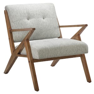 Rocket Light Grey Tufted Lounge Arm Chair