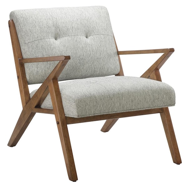 Rocket Light Grey Tufted Lounge Arm Chair