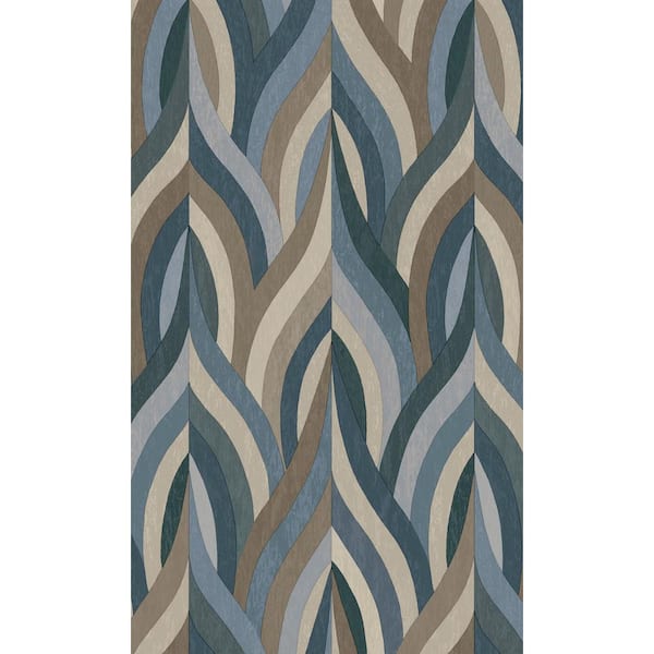 Walls Republic Blue Interlacing Lines Geometric Print Non Woven Non-Pasted Textured Wallpaper 57 Sq. Ft.
