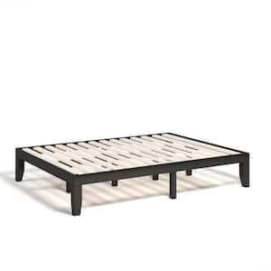 Brown Wood Frame Queen Platform Bed, Not Need Box Spring