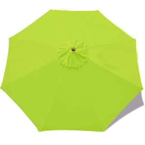 9 ft. 8-Ribs Round Patio Market Umbrella Replacement Cover in Lime Green