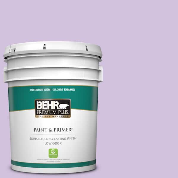 BEHR PREMIUM PLUS 5 gal. #650A-3 Fresh Heather Semi-Gloss Enamel Low Odor Interior Paint & Primer