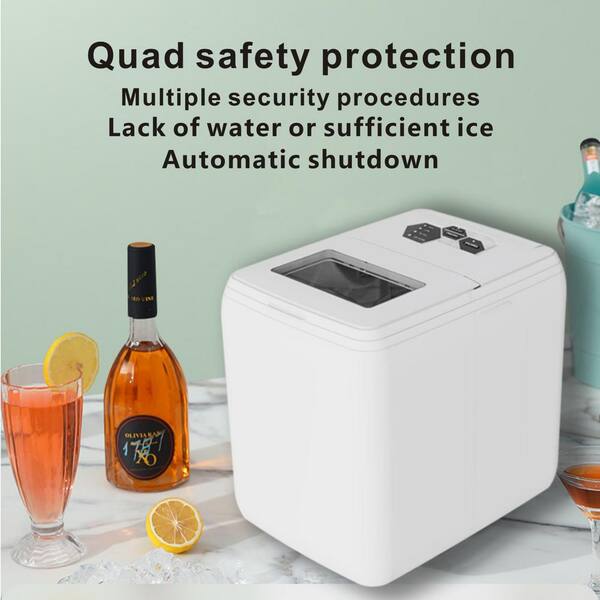 FUNKOL 14.00 in. Ice Production per Day 44 lb. Portable Ice Maker in White  with Two Modes of Large Ice and Small Ice W12644wmq9729 - The Home Depot