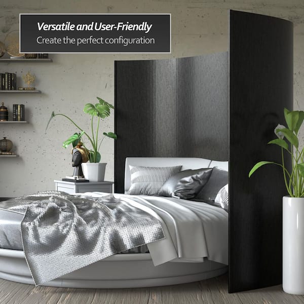 RED LANTERN Bamboo Wave 72.25 in. Black Room Divider BF-75-BLK