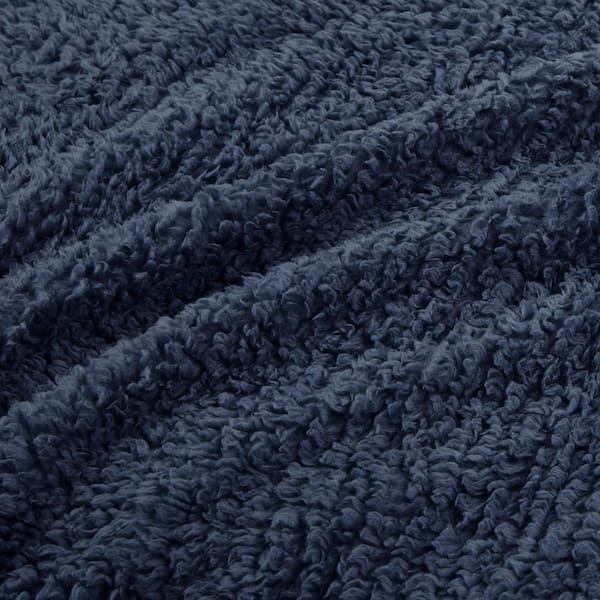 Supersoft Fleece Navy Polyester King Blanket