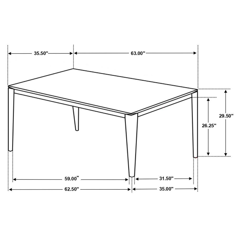 Gray Faux Marble Top Rectangular Dining Table with Wood Legs
