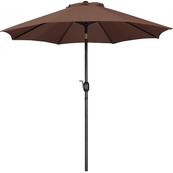 STRONG CAMEL Patio Umbrella 9 Ft 8 Ribs Rope Pulley for Garden Table Parasol Yard Outdoor Backyard Pool Deck Cafe Market with Air Vent main image 1