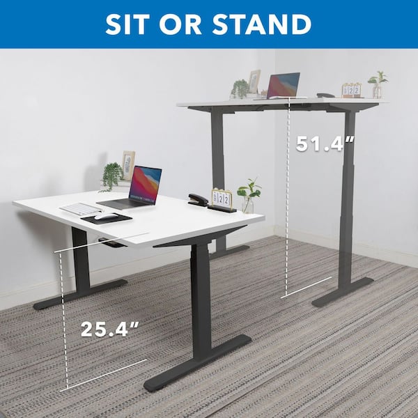mount-it! 48 in. White Tabletop Ultimate Dual Motor Electric