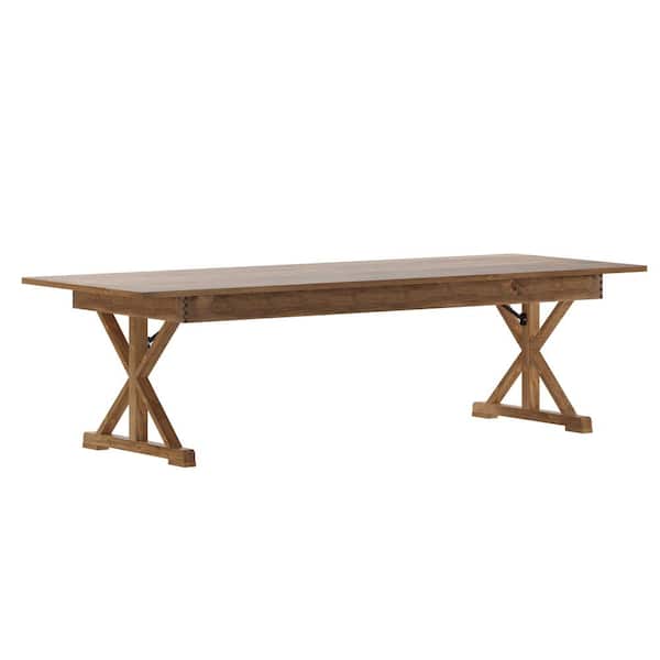 Carnegy Avenue 108 in. Rectangle Antique Rustic Wood with Wood Frame and Trestle Base Dining Table (Seats 10)