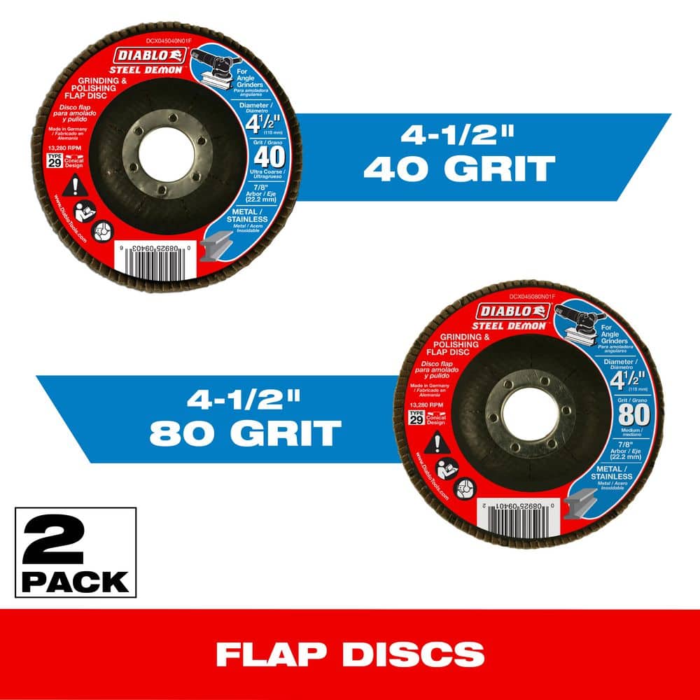 DIABLO 4-1/2 in. Steel Demon Flap Disc Type 29-Grit to 40-Grit and