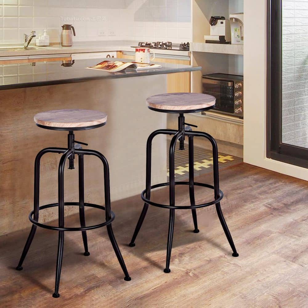 Wood and wrought iron best sale bar stools