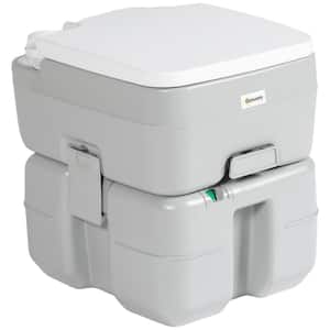 13 in. W x 15.7 in. D x 16.9 in. H Gray Portable Toilet for Adults 5.3 Gal.