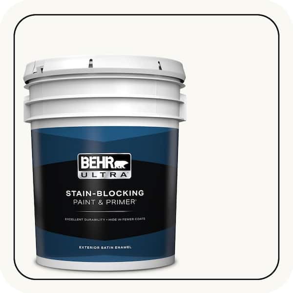 BEHR ULTRA 5 gal. #PR-W15 Ultra Pure White Satin Enamel Exterior Paint & Primer