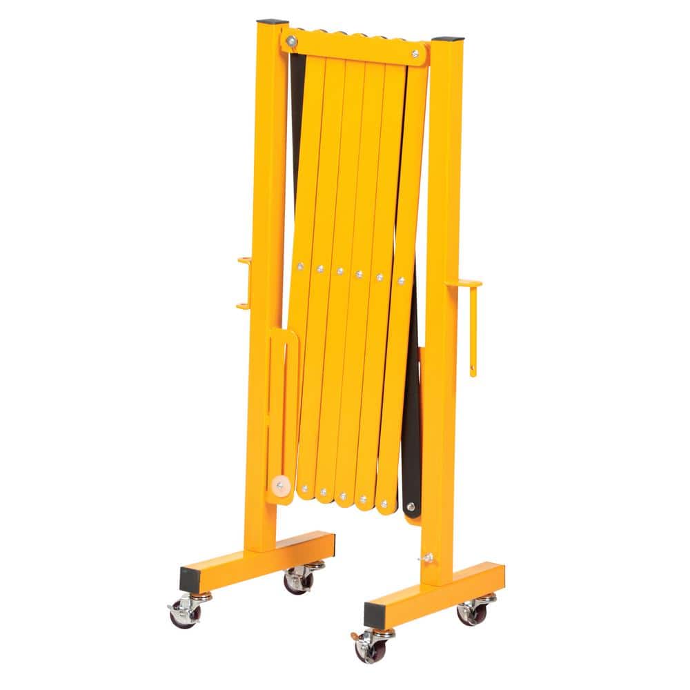 Yellow Steel Expandable Security Gate with Wheels