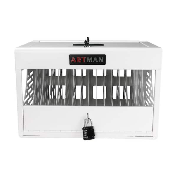 Tidoin 16 Bay White Charging Cabinet for Laptop, Chromebook, Locking Charging Station