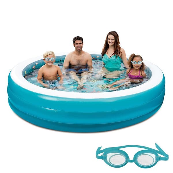 Blue Wave 7.5 ft. Round Family Inflatable Pool with 3D Graphics