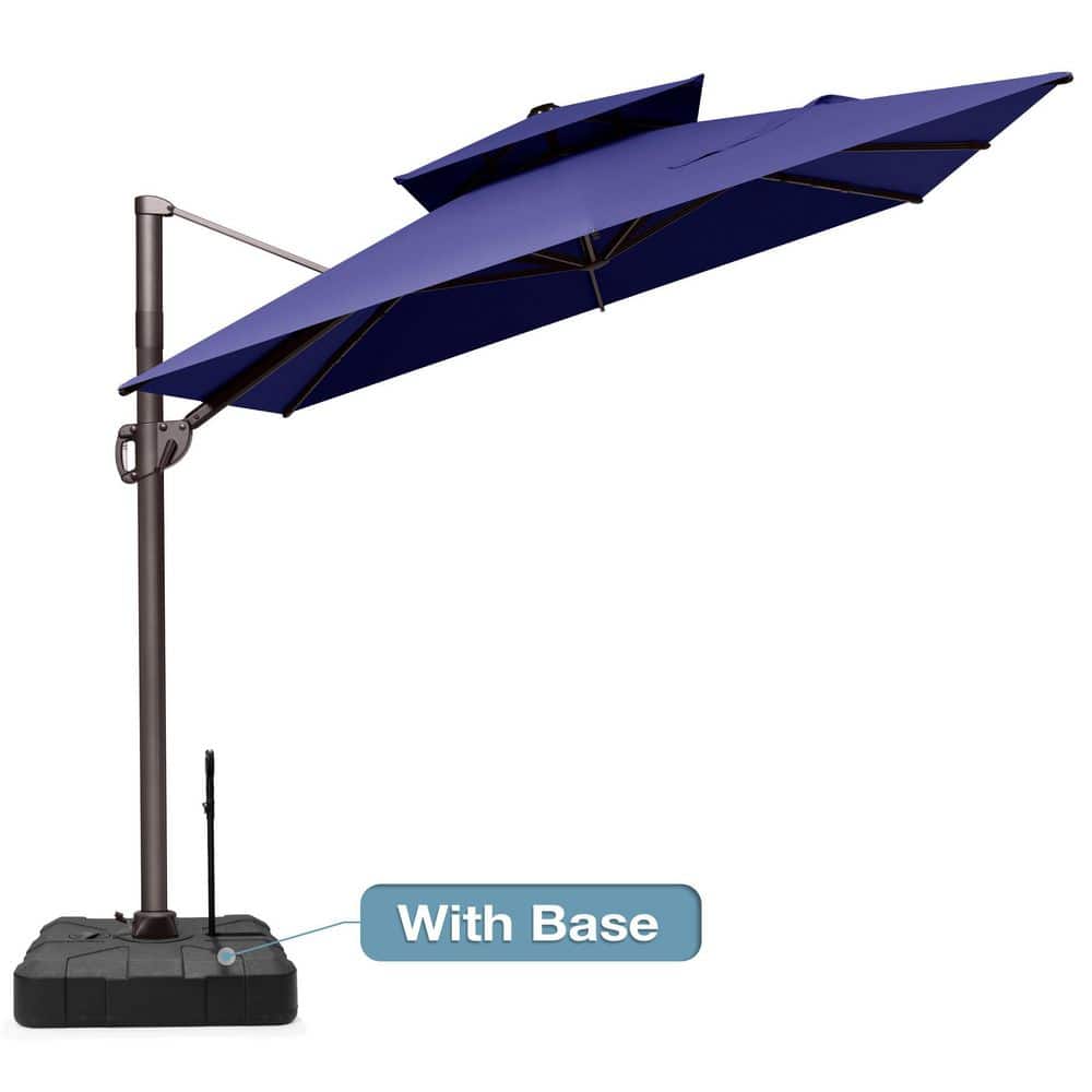 11 ft. x 9 ft. Double-Top Outdoor Patio Umbrella with 300 lbs. Base Cantilever Umbrella with 6 Tilt Angles in Navy Blue price history on PriceWatchPro