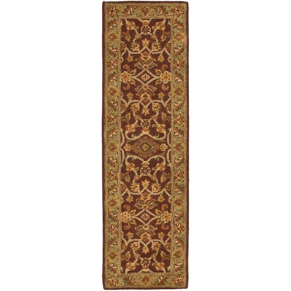 SAFAVIEH Golden Jaipur Rust/Green 2 ft. x 14 ft. Border Runner Rug