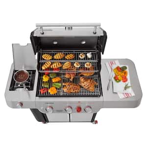 Genesis S-335 3-Burner Liquid Propane Gas Grill in Stainless Steel with Full Size Griddle Insert