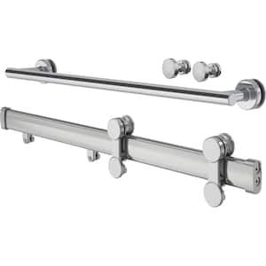 Flannigan 48 in. to 60 in. W x 3.75 in. D Contemporary Frameless Sliding Shower/Tub Hardware Assembly Kit in Chrome