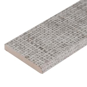 Tektile Crosshatch Gray Bullnose 3 in. x 24 in. Matte Porcelain Wall Tile (5 pieces / 10 lin. ft. /Case)