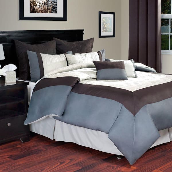 Lavish Home Hotel 9-Piece Ivory Queen Comforter Set