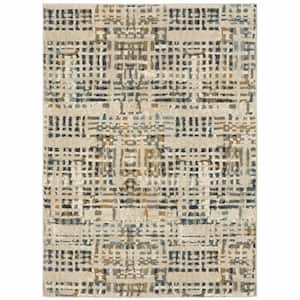 Blue and Beige 2 ft. x 3 ft. Abstract Area Rug
