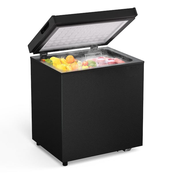 1.8 cu. ft. Manual Defrost Chest Freezer with Removable Basket, Adjustable Thermostat for Garage/Basement/Dorm in Black