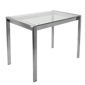 Fuji Contemporary Stainless Steel and Glass Counter Table