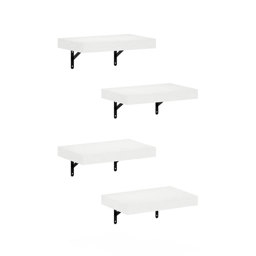 Tanna 1.65 in. Tall White Texture Wood Floating Bookcase (Set of 4) price history on PriceWatchPro