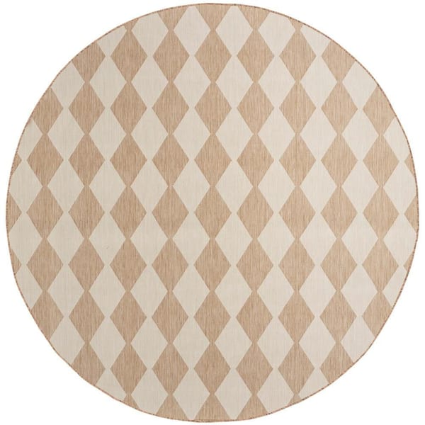 Positano Jute 8 ft. Round x 8 ft. Diamond Contemporary Round Area Rug