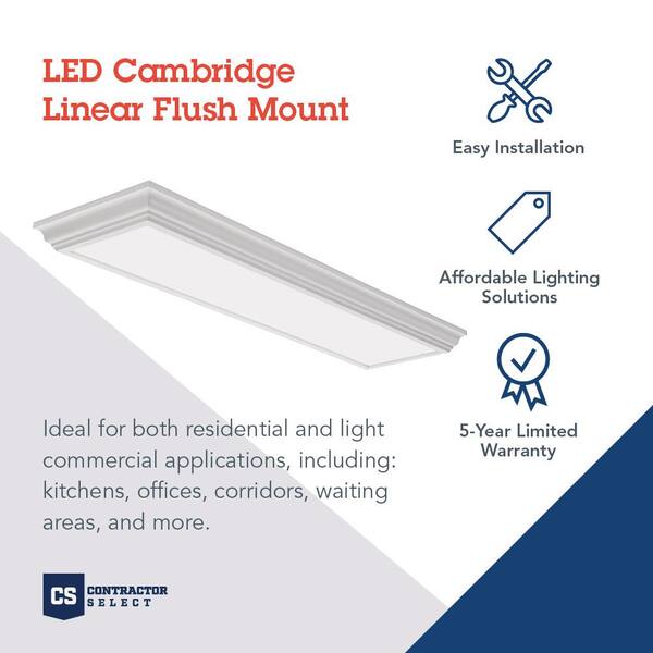 lithonia lighting cambridge 4 ft white led flushmount